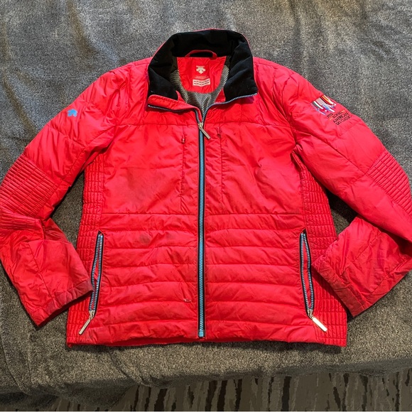 Men's Descente red down jacket Korbel American ski classic
